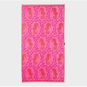 Roller Rabbit x Target Seahorse Beach Towel Oversized Pink Plush Terrycloth NWT